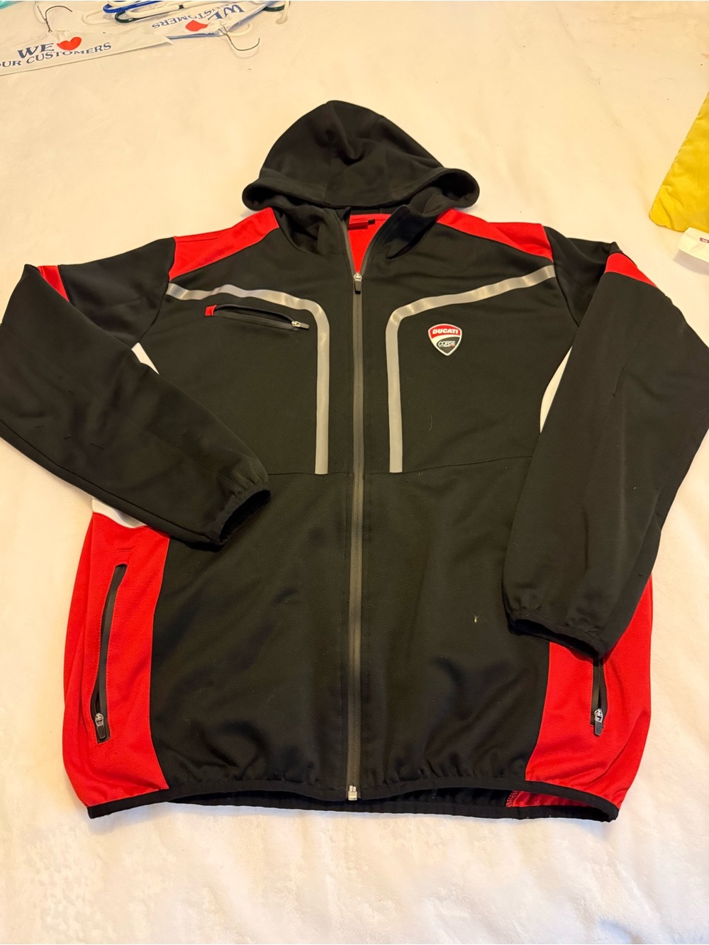 Ducati Men’s Lightweight Black & Red Hooded Jacket